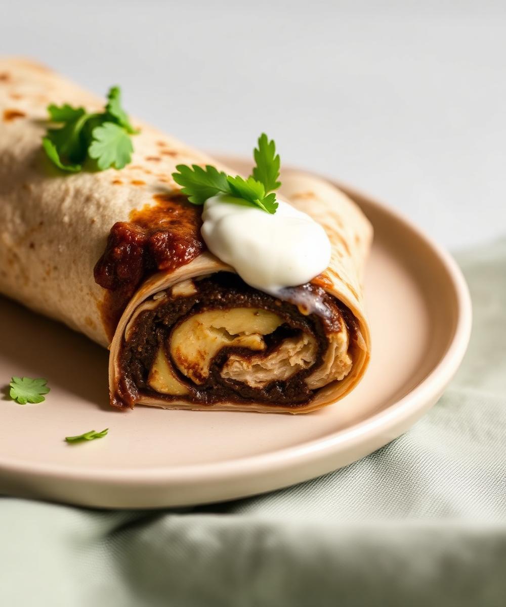 Adobo Chicken Mole burrito